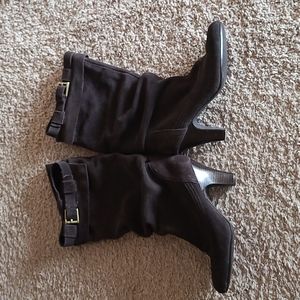 Kellie & Katie soft suede boots, heeled